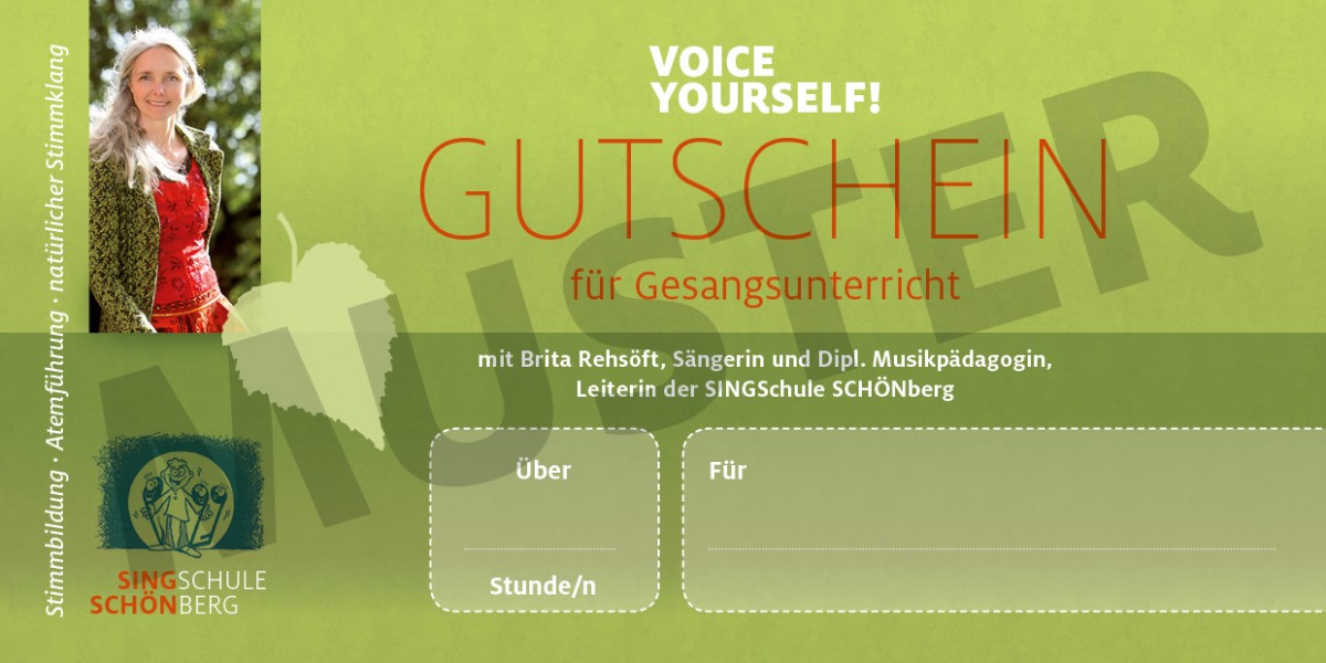 Gutschein Gesangsunterricht Brita Rehsöft